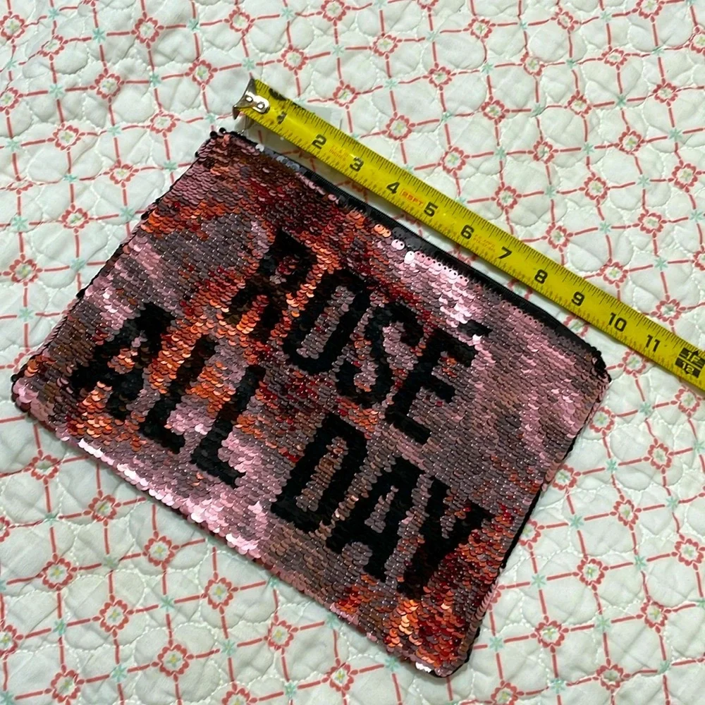 Rose all day sequin pouch